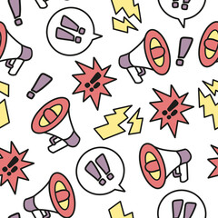 Broadcast Buzz Alert and Aloud Vibrant Pattern can be use for background, template, and apparel design