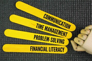 Four key skills for self-employment are communication, time management, problem-solving, and...