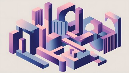Modern Abstract Background – A stylish arrangement of angular shapes with soft shadows and highlights, offering a versatile design for creative projects.

