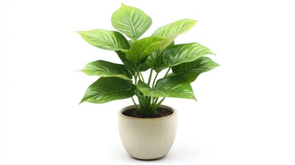 Potted plant with vibrant green leaves