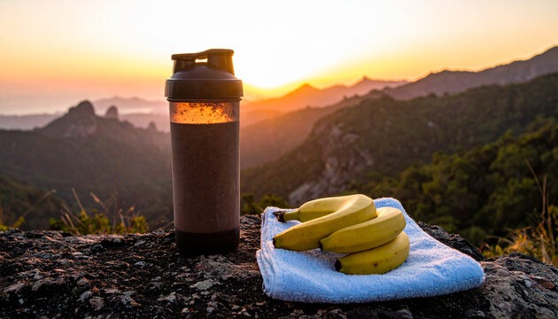 Chocolate Protein Shake . Drinks concept. Generated Image