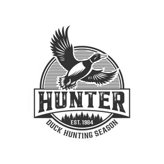 Duck Hunting Logo Design Ideas, Vector illustration