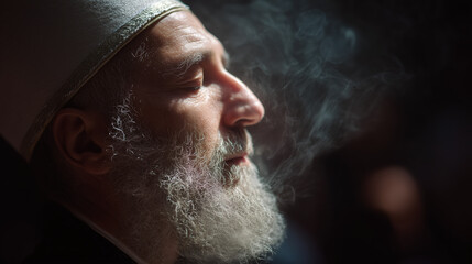 Portrait of a Sufi Elder in Spiritual Contemplation