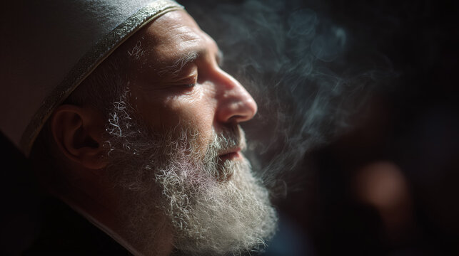 Portrait of a Sufi Elder in Spiritual Contemplation
