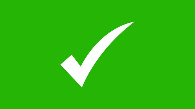 White right check mark icon transparent green background. isolated  tick mark or confirm icon animation. verify complete sign, approved, select tick, success , approved, yes icon signs, 