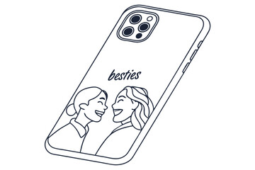 Simple line art phone case design