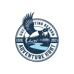 Duck Hunter Logo Flying Duck Logo