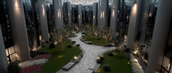 Obraz premium Modern Courtyard Garden