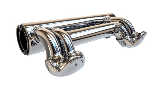 Engine piston with connecting rod, clean metal texture Transparent background, PNG