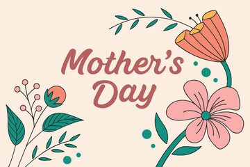 a beautiful happy mother's day card, banner, background.