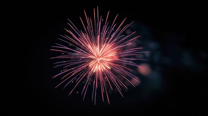 Fototapeta premium Colorful fireworks burst in the night sky, celebrating joy and wonder.