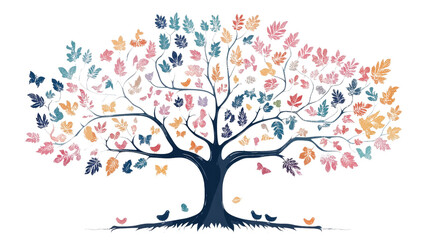 Family tree diagram in elegant style Transparent background, PNG