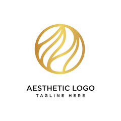 Aesthetic Circle Logo Design Graphic Vector