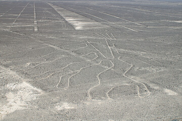 Aerial View of Geoglyph at the Nazca Lines in Peru