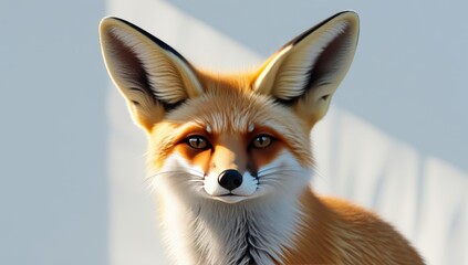 Fototapeta premium Captivating portrait of a red fox with detailed fur and expressive eyes