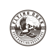 Duck Hunting Logo Design Ideas, Vector illustration
