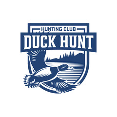 Duck Hunting Logo Design Ideas, Vector illustration