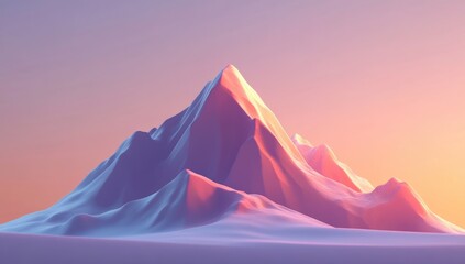 Pastel mountain peak, sunrise hues