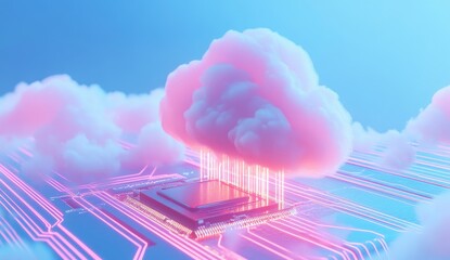 Pink cloud data transfer over circuit board
