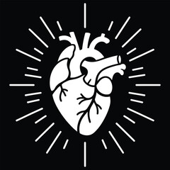 Anatomical Heart Illustration with Blood Vessels