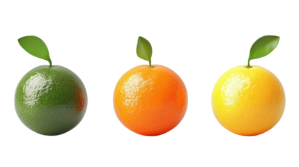 Fresh citrus fruits Transparent background, PNG
