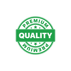 Quality Premium Green Icon Vector Stamp.