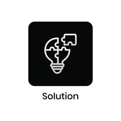 Solution Badge Black Icon Sign Vector Stamp