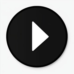 Black circular button with a white right-pointing triangle symbol in the center indicating a play or start function