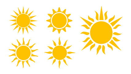 Sun icons vector isolated on tranparent background. Shine sun ray set. Sunshine vector sign.