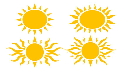 Sun icons vector isolated on tranparent background. Shine sun ray set. Sunshine vector sign.