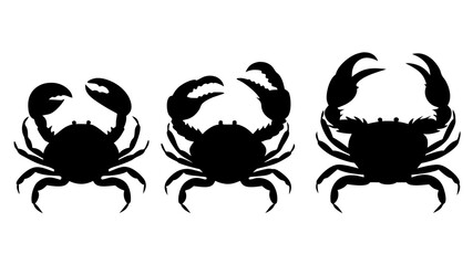 Set crab silhouette. Isolated crab on tranparent background