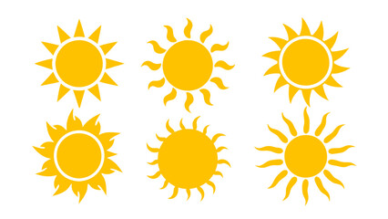 Sun icons vector isolated on tranparent background. Shine sun ray set. Sunshine vector sign.