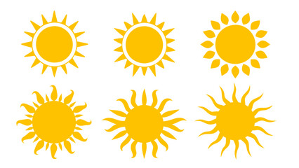 Sun icons vector isolated on tranparent background. Shine sun ray set. Sunshine vector sign.