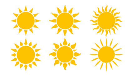 Sun icons vector isolated on tranparent background. Shine sun ray set. Sunshine vector sign.