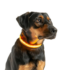 Obraz premium LED pet collar light for nighttime visibility isolated on transparent background