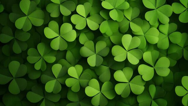 Green clover leaf background with fresh natural texture and vibrant color creating peaceful close up nature scene symbolizing luck and seamless plant pattern for decorative use