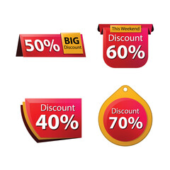 Dynamic 3D Discount Sale Banners and Price Tags Collection for Weekend Deals and Big Savings Promotions