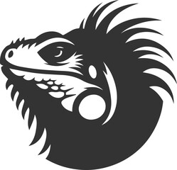 Animal vector silhouette of a iguana black illustration drawing
