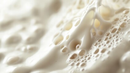 Abstract close-up of frothy, white liquid