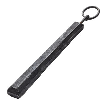 Magnesium firestarter with striker and lanyard isolated on transparent background