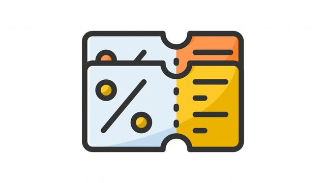 animated voucher icon. Perfect for website, digital, online, computer, animation, technology, internet, retail, store, marketing, website, commerce, web, shop, delivery, market, network