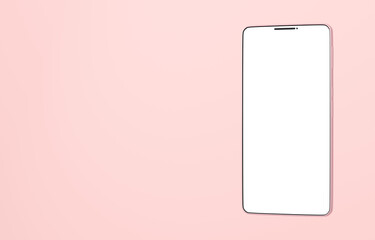 3D素材_スマートフォン_ピンク