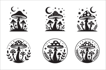 Whimsical Mushroom Silhouette Design

Forest Fungi Vector Illustration

Toadstool in the Woods Clipart Art

Magical Mushroom Silhouette Graphic

Nature-Inspired Mushroom Vector Set