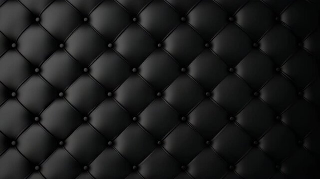 Black leather texture with button tufting creates luxury elegant pattern perfect for upholstery background sophisticated interior design stylish furniture decoration comfortable seating