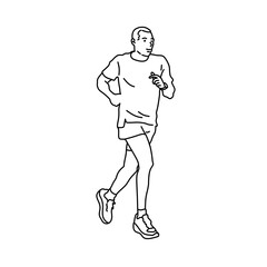 Outline Athlete Running Man – Sport Coloring Line Art for Book, Poster, and Activity Sheet
