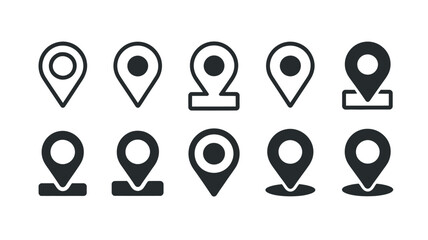 Location & Direction Icon Set – Modern Navigation, GPS, Map Pointer, and Wayfinding Symbols for UI/UX