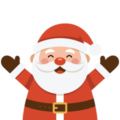 portrait of cute santa claus isolated vector illustration on white background