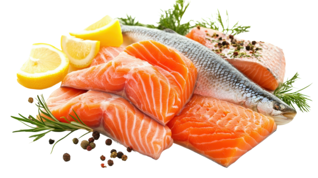 Fresh fish fillets Transparent background, PNG