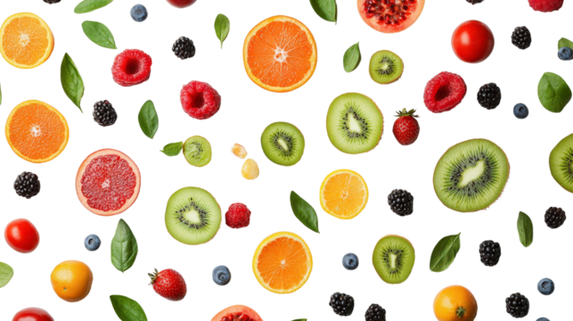 Fresh fruits assortment Transparent background, PNG