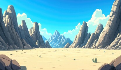 Desert canyon vista, bright sunny day